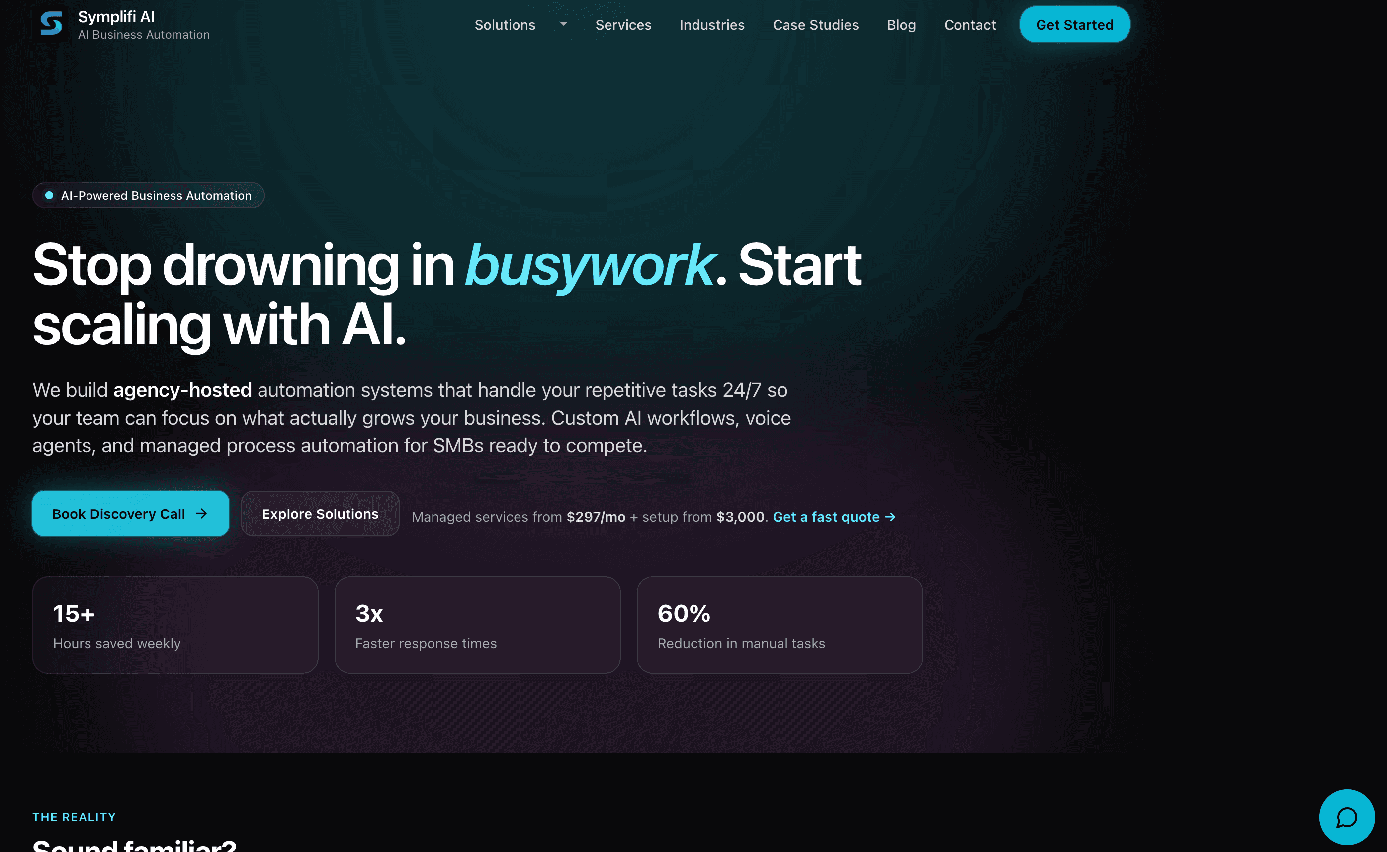 Screenshot of the Symplifi AI website