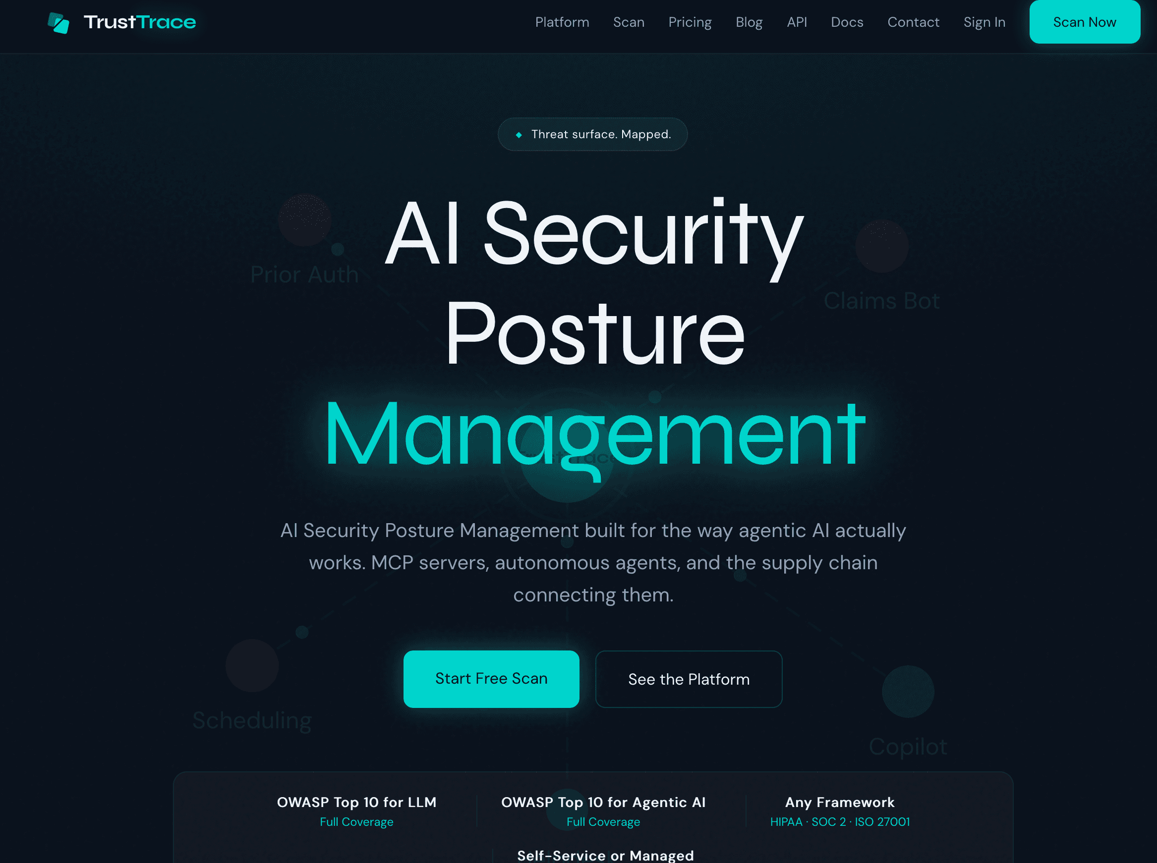 Screenshot of the TrustTrace website